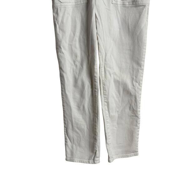 Good American Fit For Success White Denim Short Sleeve Jumpsuit Size Small - Picture 10 of 15